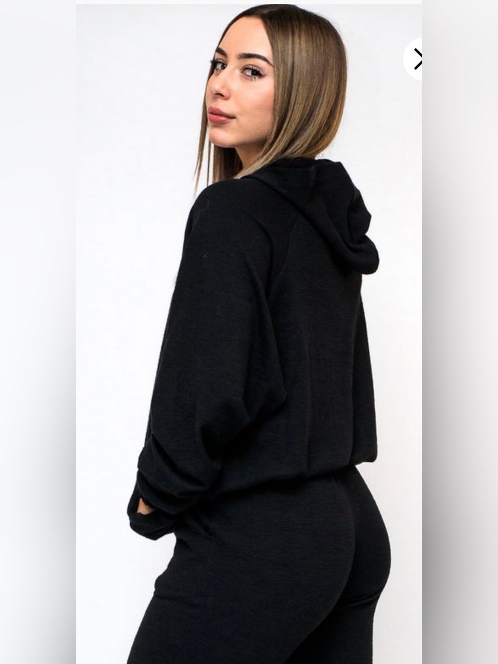 Pagoumian NY Women's Black Grammercy set hoodie
